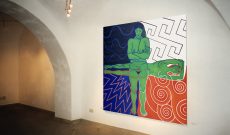 Myriam Thyes - Umbildungen, solo exhibition at Festival International Echternach, LU, 1997. Here: Reincarnation Cross, 1995
