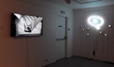 Links im Bild: 'Smart Pantheon' in der Gruppenausstellung 'VARIATION - ArtJaws media art exhibition and fair', Cité Internationale des Arts, Paris, Frankreich 2017.