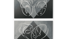 Global Vulva Plates: Twin mask, Baule (Côte d‘Ivoire) and variation as kiss
